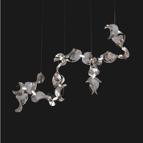 Contemporary Dune 16 Spiral Pendant Light in Silver Anodized Aluminum by Moss Objects For Sale - Image 3 of 18
