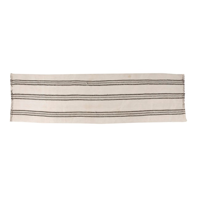 Oushak Anatolian Wool Stripe Kilim Rug For Sale