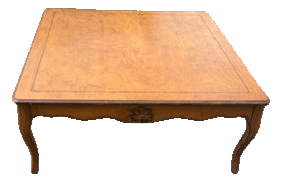 Vintage Trouvaille French Provincial Coffee Table | Cabriole Legs | 42” Square