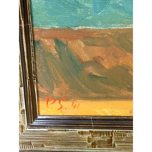European Modernist Spring Still Life with Daffodils and Tulips, Signed "PS '41" For Sale - Image 11 of 15
