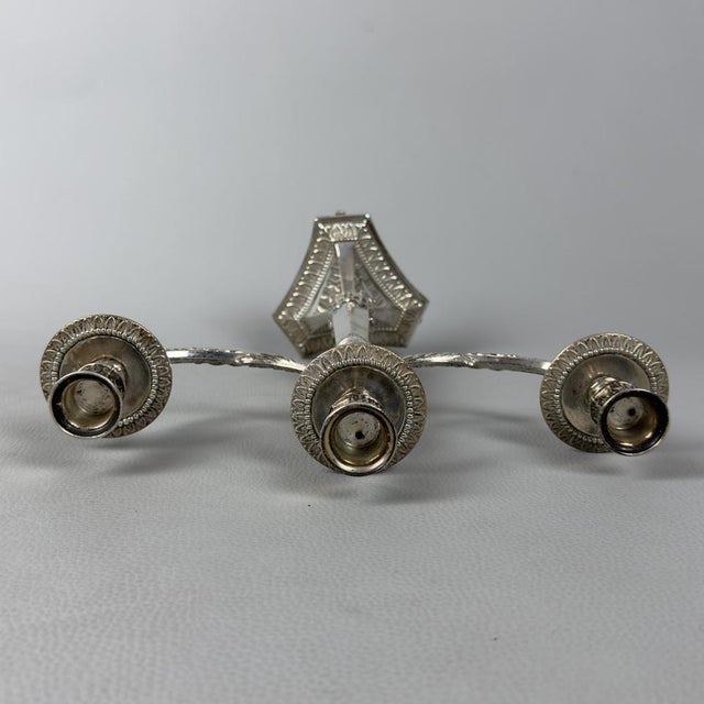 Liberty 800 Silver 3-Flame Candelabra, 20th Century For Sale - Image 6 of 11