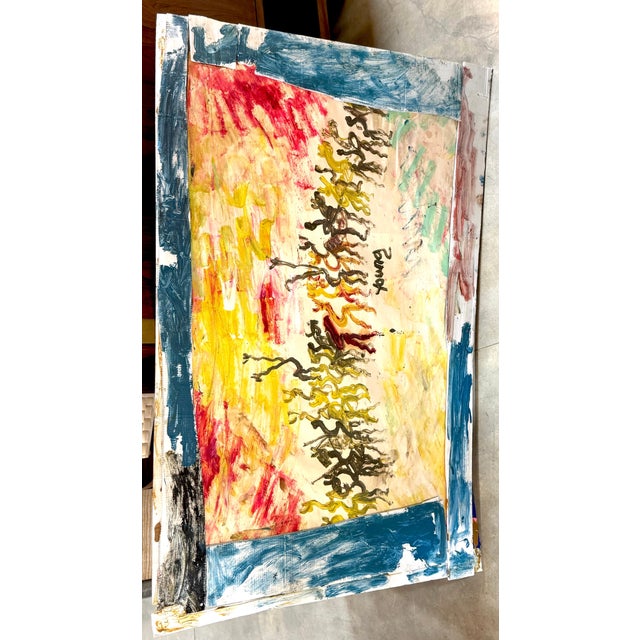 Modern Purvis Young (American, 1943–2010) “Warriors Beneath a Burning Sky” For Sale - Image 3 of 18