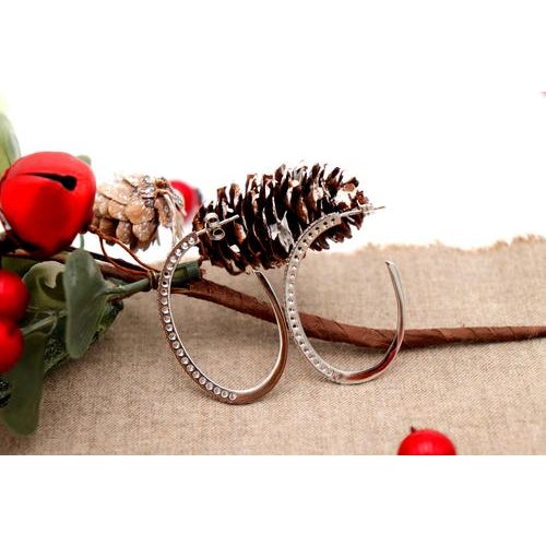 White Gold Earrings with Zirconias, Set of 2 For Sale - Image 5 of 6