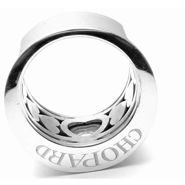 Chopard Happy Diamond 18k White Gold Floating Diamond Ring, Estate For Sale - Image 17 of 18