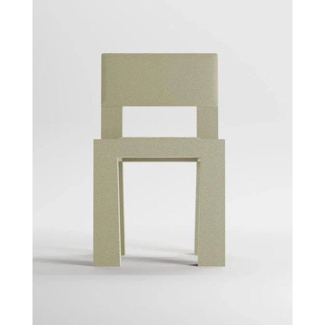 Contemporary Modern Raw Chair in Beige Bouclé from Collector For Sale - Image 3 of 6