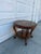 Vintage French Louis XV Style Round Marquetry Side Table With Floral Inlay & Lower Shelf For Sale - Image 9 of 12