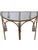Vintage Italian Hollywood Regency Style Side Table Metal glass top table with tassel and leaf design. 22"d, 22"h Feel free...