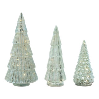 LEDGreen Mercury Glass Tree (Set of 3) For Sale