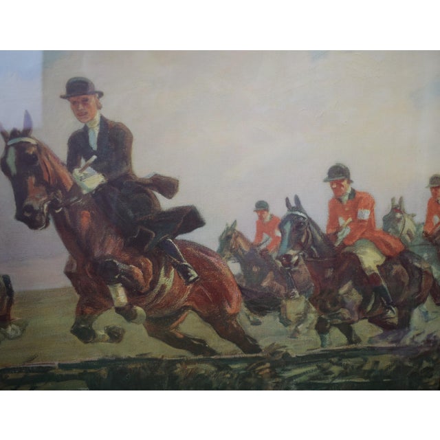 Traditional Fox-Hunt Framed Lithograph For Sale - Image 3 of 7