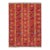 Vibrant Terracotta Geometric Kilim Rug Modern Swedish-Style Wool Flatweave 10x14 For Sale