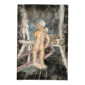 1995 Studio Nude Color Etching by Nichols