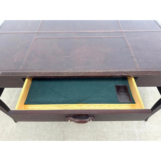 Brown Late 20th Century Eric Brand for Mulholland Brothers Leather Top Campaign Writing Desk For Sale - Image 8 of 12