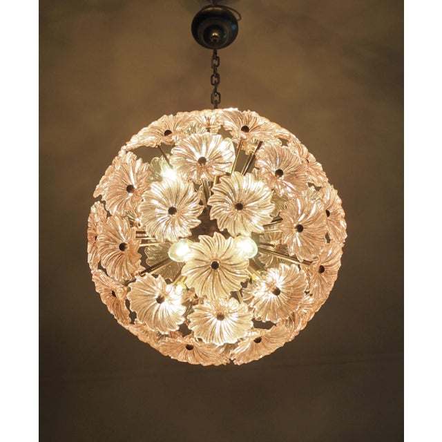 2020s Murano Sputnik Rose Chandelier 51 Daisy Rose Glass Flowers For Sale - Image 5 of 9
