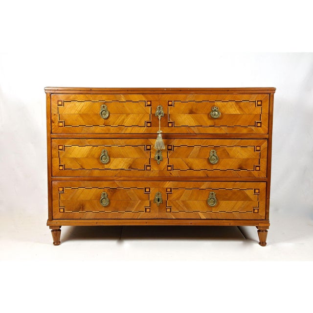 Josephinism Period Cherry Chest of Drawers, Austria, 1790 For Sale - Image 3 of 17