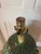 Vintage Large Mid Century Modern Ribbed Green Drip Glaze Ceramic Table Lamp For Sale - Image 10 of 11