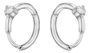 Natural Diamond 14k Huggie Hoop Earrings Multi Ear Placement - 2 Pieces