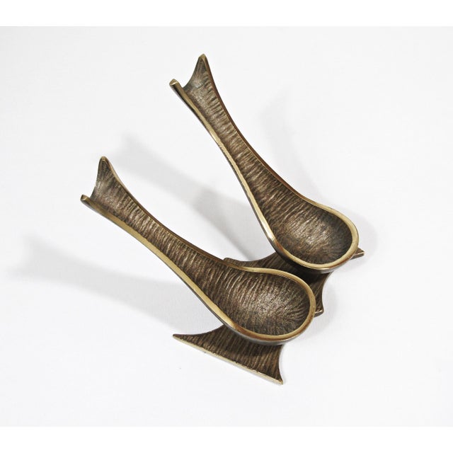Bronze Walter Bosse Austrian Mid 20th Century Double Pipe Holder For Sale - Image 8 of 14
