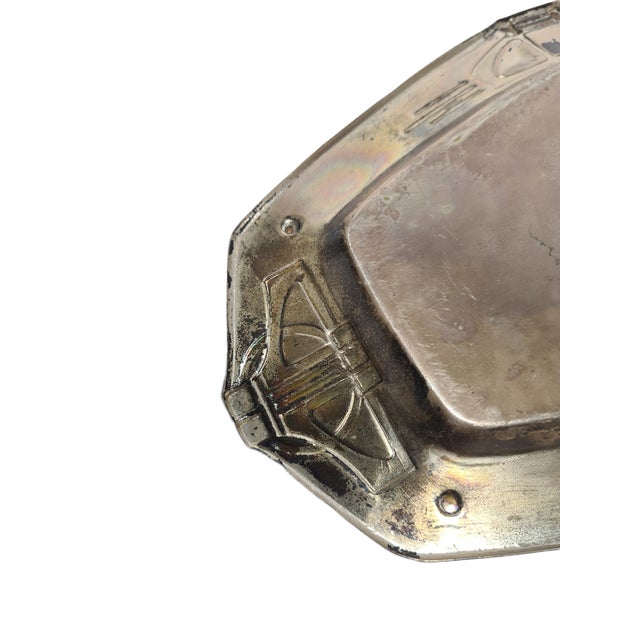 Metal Art Nouveau Tray, Former Czechoslovakia, 1900s For Sale - Image 7 of 8