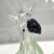 Murano-inspired handblown glass parrot sculpture in green and clear glass, marked ‘Gorgeous Design – China’, perfect for...