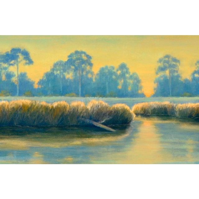 American "Bayou in Blue & Gold" Landscape by Max Flandorfer For Sale - Image 3 of 7