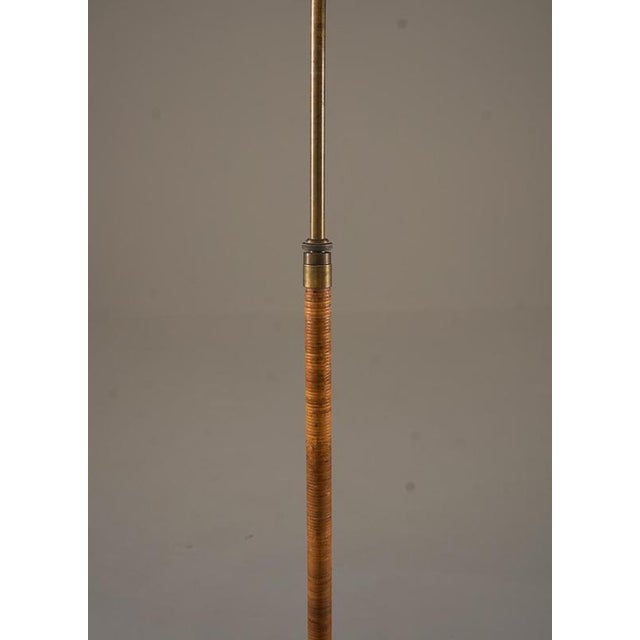 Swedish Modern Floor Lamp in Rattan and Brass, 1940s For Sale - Image 6 of 10