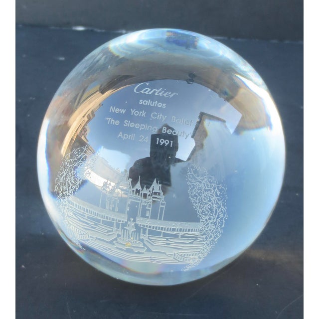 Modern Cartier Crystal Paperweight Commerative of New Tork City Ballet Sleeping Beauty 1991 For Sale - Image 3 of 6