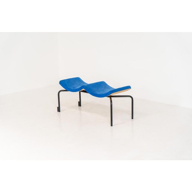 Rare “Sea” bench by Rud Thygesen & Johnny Sørensen for Magnus Olesen (Denmark, 1980s). A beautiful two-seater bench...