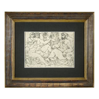 Amerigo Tot, 1960s Signed and Dated Mythological Nude Drawing For Sale