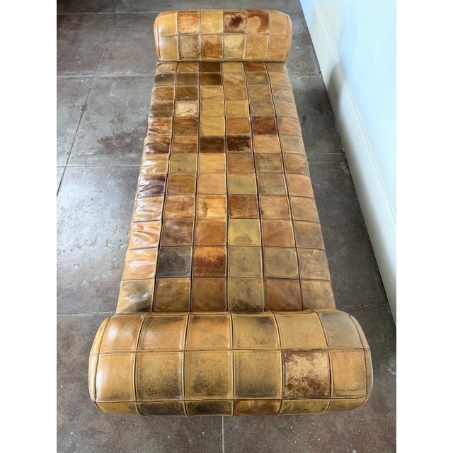 Vintage 1970s Patchwork Leather Daybed Sofa For Sale - Image 15 of 15