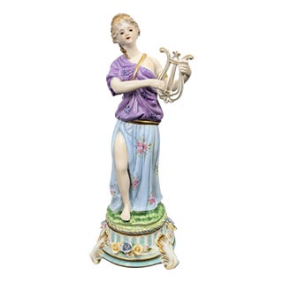Porcelain Muse Statuette with Lyre, 1960s, Porcelain For Sale