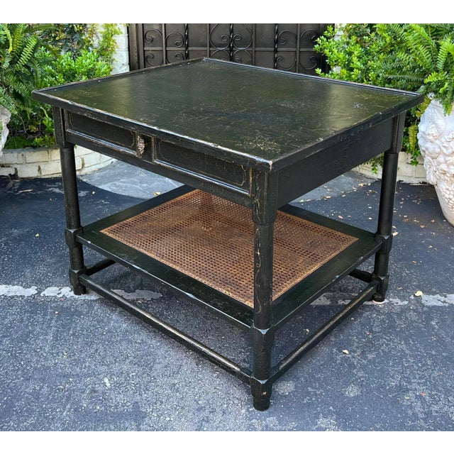 Charles Pollock 19th C Style Charles Pollock Black & Gold Chinoiserie Side Table For Sale - Image 4 of 8