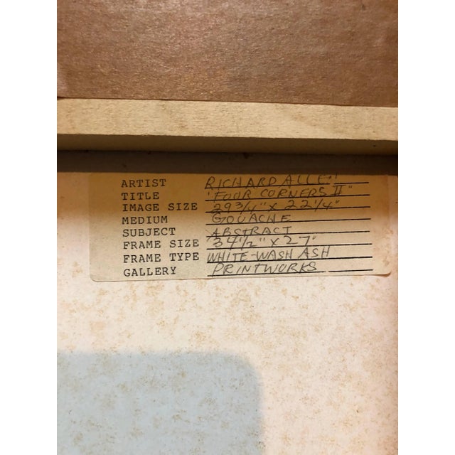 1980s Richard Allen, British Modern "FOUR CORNERS II" Abstract Geometric Minimalist Gouache Painting 1987 For Sale - Image 5 of 9