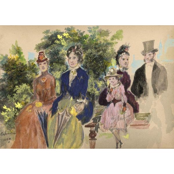 Alexander Hunter, High Society in Edinburgh, 1888, Watercolour For Sale - Image 3 of 3
