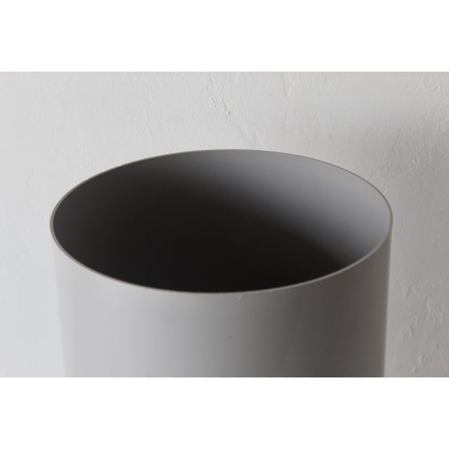 Contemporary Kartell Tall Cylindrical Gray Wastebasket Vintage For Sale - Image 3 of 9