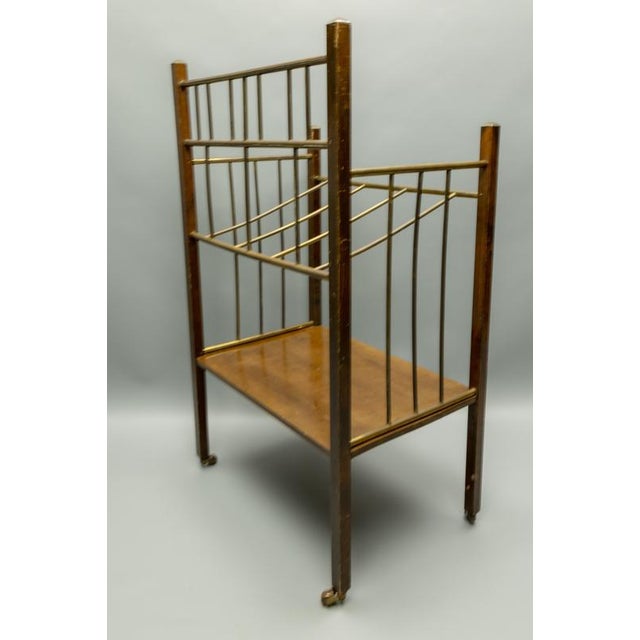 Art Nouveau Brass and Walnut Magazine or Music Stand, Germany, 1920 For Sale - Image 4 of 18