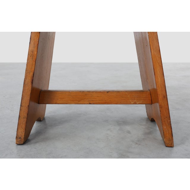 Rustic Pine Stool with Cut-Out Trestle Legs, Sweden, 1920 For Sale - Image 14 of 17