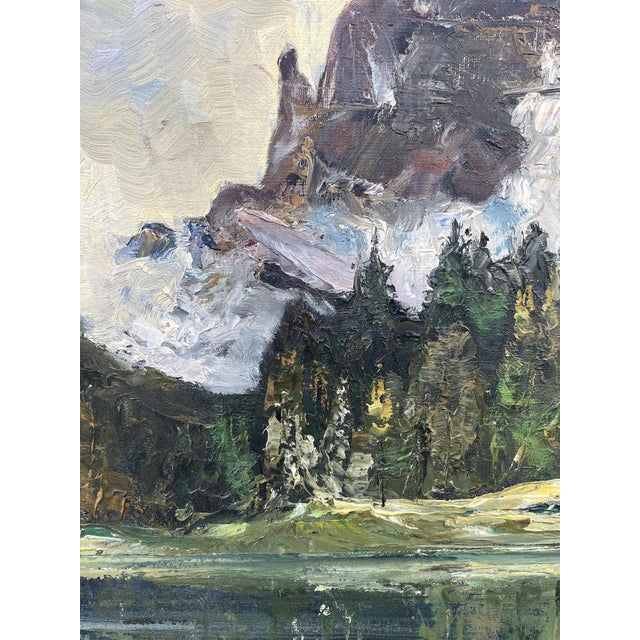 Willy Angele, Three Peaks of Lavaredo, Italian Dolomites, 1950s, Oil on Canvas For Sale - Image 4 of 15