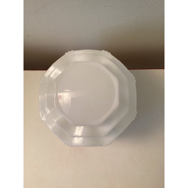 1930s 1930s Art Deco Stepped Skyscraper Milk Glass Shade For Sale - Image 5 of 11