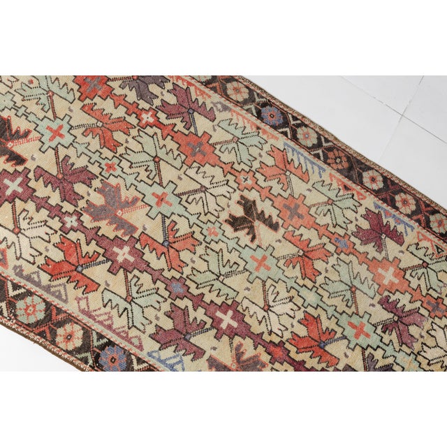 Vintage Turkish Tribal Rug, Geometric Cross Pattern Area Rug For Sale - Image 6 of 10