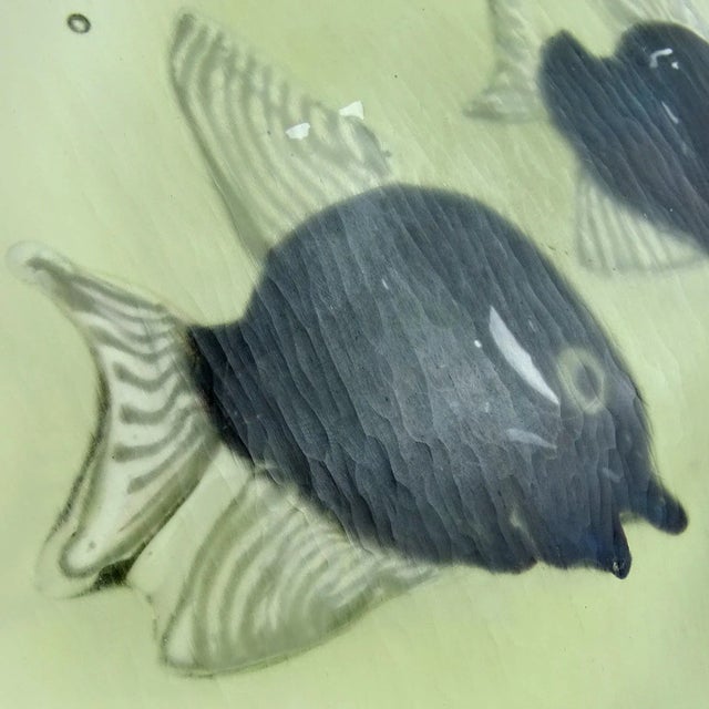 Glass Vintage Murano Barbini Signed Iridescent Double Fish Italian Art Glass Display Centerpiece Bowl For Sale - Image 7 of 8