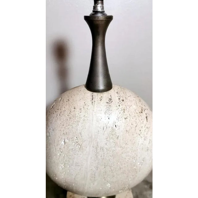 Stone French Modern Table Lamp in Travertine attributed to Philippe Barbier, 1960 For Sale - Image 7 of 13