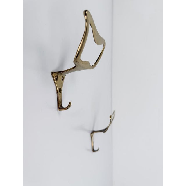 Mid-Century Modern Italian Brass Wall Coat Hooks in the style of Osvaldo Borsani, 1950s, Set of 2 For Sale - Image 16 of 18