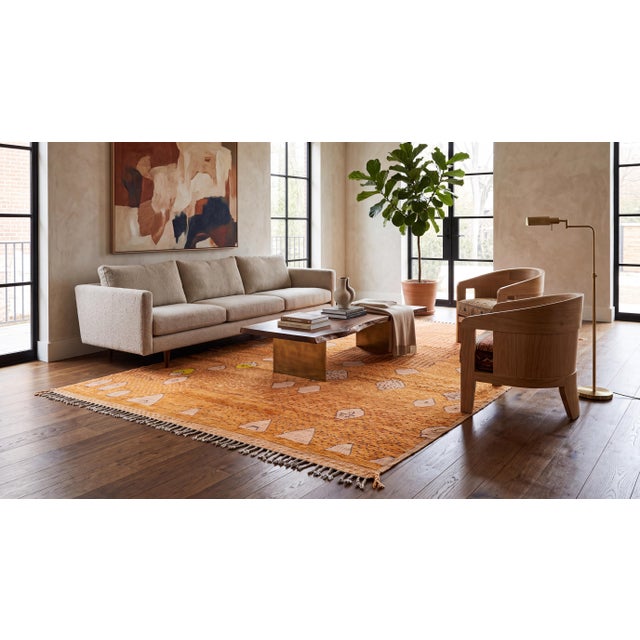 Elevate your space with this exquisite contemporary hand-knotted wool rug, blending rich artisanal heritage with modern...