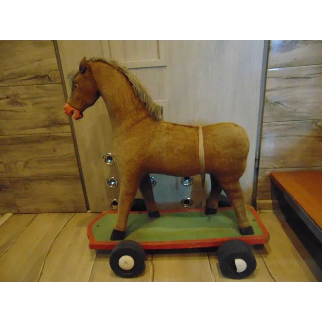 Art Deco Wooden Horse on Wheels, 1920s For Sale - Image 9 of 10