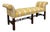 Vintage Chippendale Style Mahogany-Finish Rolled Arm Upholstered Window Bench For Sale