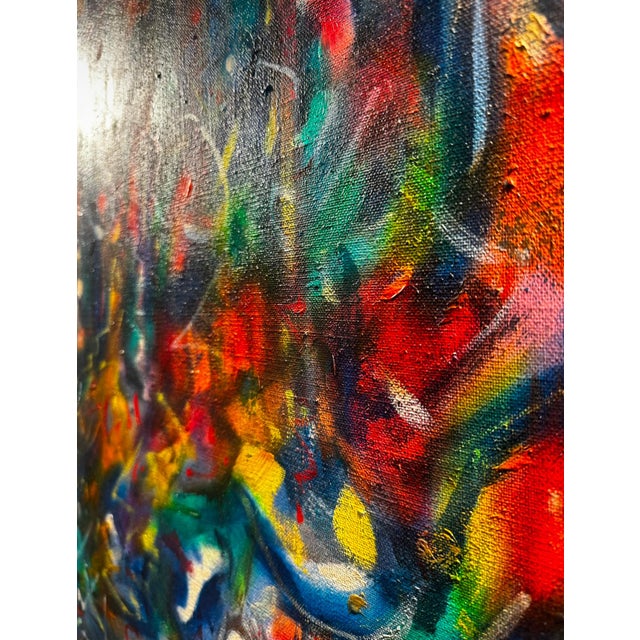 Jon Atac, Expression 1, 1989, Large Oil on Canvas For Sale - Image 4 of 10