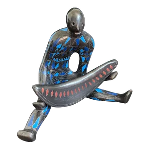 Manuel Felguerez Man Eating Watermelon Terracotta Sculpture