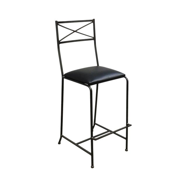 Iron X Back Barstool For Sale - Image 13 of 13