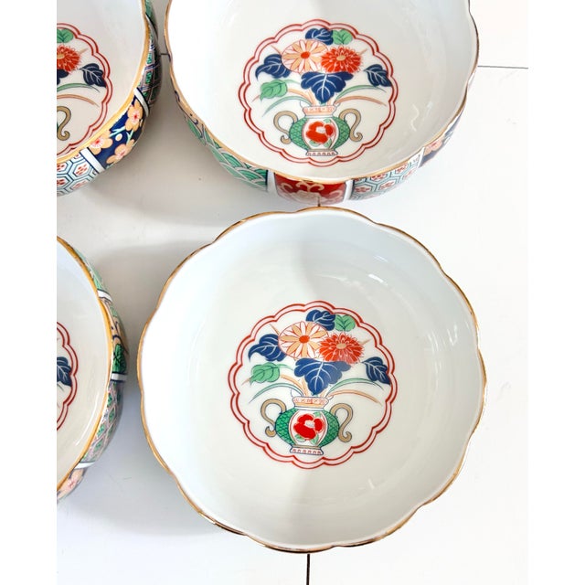 Vintage Arita Fine China Imari Porcelain Bowls With Gold Trim, Set of 6 For Sale In Louisville - Image 6 of 13