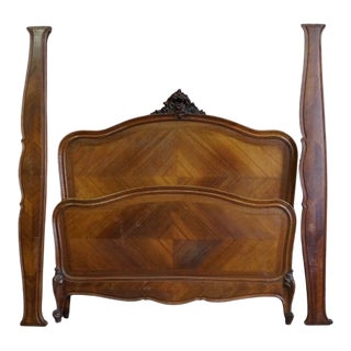 Antique French Rococo Full Bed For Sale